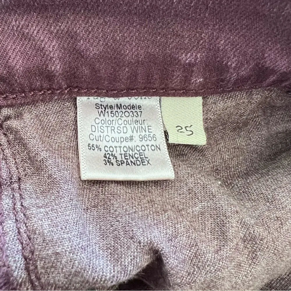 Rag & Bone The Skinny Jean Distressed Wine Zipper Fly Cotton Blend Low‎ Rise